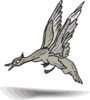 Gray Duck Landing Clip Art